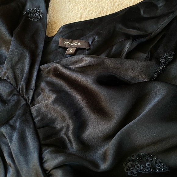 Silk Blouson TOCCA Dress with sequin appliqué - Picture 5 of 6